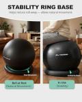 Trideer Ball Chair Yoga Ball Chair Exercise Ball Chair with Base for Home Office Desk, Stability Ball & Fitness Ball Seat to Relieve Back Pain, Home Gym Workout Ball for Abs, Pregnancy Ball with Pump