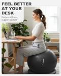 Trideer Ball Chair Yoga Ball Chair Exercise Ball Chair with Base for Home Office Desk, Stability Ball & Fitness Ball Seat to Relieve Back Pain, Home Gym Workout Ball for Abs, Pregnancy Ball with Pump