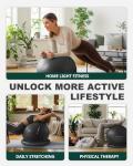 Trideer Ball Chair Yoga Ball Chair Exercise Ball Chair with Base for Home Office Desk, Stability Ball & Fitness Ball Seat to Relieve Back Pain, Home Gym Workout Ball for Abs, Pregnancy Ball with Pump