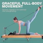 Pilates Reformer Pro, Studio Grade Foldable Pilates Machine Bundle with Reformer Box, Padded Jump Board for Gym Workout and Home Use（Black）