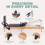 Pilates Reformer Pro, Studio Grade Foldable Pilates Machine Bundle with Reformer Box, Padded Jump Board for Gym Workout and Home Use（Black）