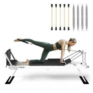 Foldable Pilates Reformer with Jump Board & Resistance