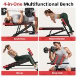 FLYBIRD 3 in 1 Workout Bench, Roman Chair, Weight Bench and Sit Up Bench for Hyper Back Extension and Full Body Workout with Handle, Abdomen core and Comprehensive Glute Training, Easy Moving wilth Wheels Home Gym Equipment