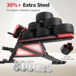 FLYBIRD 3 in 1 Workout Bench, Roman Chair, Weight Bench and Sit Up Bench for Hyper Back Extension and Full Body Workout with Handle, Abdomen core and Comprehensive Glute Training, Easy Moving wilth Wheels Home Gym Equipment