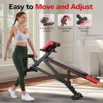 FLYBIRD 3 in 1 Workout Bench, Roman Chair, Weight Bench and Sit Up Bench for Hyper Back Extension and Full Body Workout with Handle, Abdomen core and Comprehensive Glute Training, Easy Moving wilth Wheels Home Gym Equipment