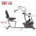 Sunny Health & Fitness Dual-Station Recumbent Elliptical Bike
