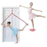 Leg Stretching Strap and Ballet Balance Board, 2 Pc. Set, Stretching, Disc Core Trainer and Flexibility Equipment for Dance, Gymnastics, Cheer or Figure Skating, Portable
