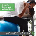Gaiam 05-51982 Total Body Balance Ball Kit - Includes 65cm Anti-Burst Stability Exercise Yoga Ball, Air Pump & Workout Video - Green