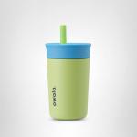 Owala Kids Insulation Stainless Steel Tumbler with Spill Resistant Flexible Straw, Easy to Clean, Kids Water Bottle, Great for Travel, Dishwasher Safe, 12 Oz, Blue and Light Green (Turtley Awesome)