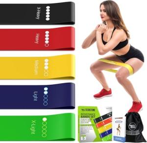 TechStone 5-Level Resistance Bands Set for Home Fitness
