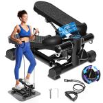 Adjustable Mini Stepper with Resistance Bands & Monitor