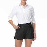 Golf Shorts Women Workout Athletic Running Gym Yoga Sport Active Bike Sweat Spandex High Waisted with Pockets Cute Comfy Lounge Dress Pants Teen Girls Trendy Clothes Casual Summer Outfits Black 2XL