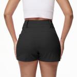 Golf Shorts Women Workout Athletic Running Gym Yoga Sport Active Bike Sweat Spandex High Waisted with Pockets Cute Comfy Lounge Dress Pants Teen Girls Trendy Clothes Casual Summer Outfits Black 2XL