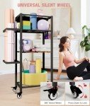 3-Tier Yoga Mat Storage Rack with Wheels