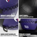 Titan Fitness Soft Leather Medicine Wall Ball 14 lb. Durable, Endurance, Cardio, Core Strength