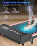 Walking Pad Treadmill with Incline, 4 in 1 Under Desk Treadmills for Home Office, 2.5HP Low Noise 265LB Capacity Portable Treadmill with Remote Control for Walking Jogging Running (Pink)