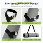 Slim Panda Yoga Mat Straps for Carrying,Adjustable Yoga Mat Carrier, Yoga Mat Sling(Yoga Mat Not Included)(Black)