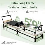 PAETA Pilates Reformer, 91" Foldable Reformer Pilates Machine with Adjustable Reformer Heights, Pilates Equipment with Piano Wire Spings and Jump Boards
