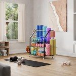 Movable Gym Organizer for Home Fitness Equipment