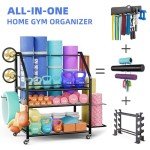 Movable Gym Organizer for Home Fitness Equipment