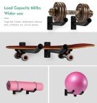 Wall-Mounted Medicine Ball and Exercise Equipment Rack