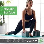 Gaiam Essentials Yoga Block and Strap Set
