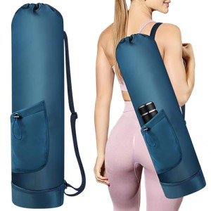 Yoga Mat Bag with Water Bottle Holder - Blue