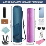 Yoga Mat Bag with Water Bottle Holder - Blue