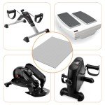 Under-Desk Elliptical Mini Trainer with Non-Slip Mat
