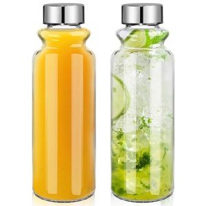 GoldArea 18oz Glass Water Bottle - 2 Pack