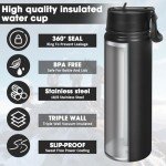 Insulated Stainless Steel Water Bottle with Straw