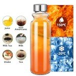 GoldArea 18oz Glass Water Bottle - 2 Pack