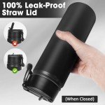 Insulated Stainless Steel Water Bottle with Straw