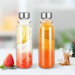 GoldArea 18oz Glass Water Bottle - 2 Pack