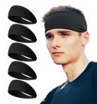 Moisture-Wicking Sports Headbands for Fitness - 5 Pack