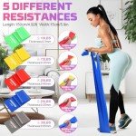 Sets of 5 Elastic Resistance Bands for Workouts