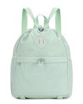 Mint Green Sports Gym Drawstring Bag with Mat Strap