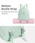 Mint Green Sports Gym Drawstring Bag with Mat Strap