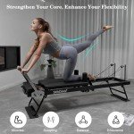 Foldable Pilates Reformer with Jump Board & Cords