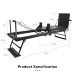 Foldable Pilates Reformer with Jump Board & Cords