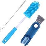 3-Pack Silicone Water Bottle Cleaning Brush Set