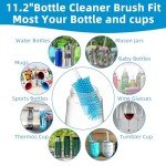 3-Pack Silicone Water Bottle Cleaning Brush Set