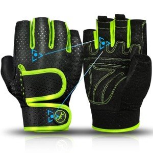 MOREOK Padded Fingerless Weight Lifting Gloves
