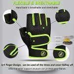 MOREOK Padded Fingerless Weight Lifting Gloves