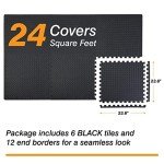 EVA Interlocking Exercise Floor Mats - 6 Tiles