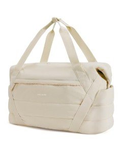 BAGSMART Beige Drawstring Bag for Women Fitness