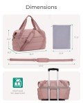 BAGSMART Beige Drawstring Bag for Women Fitness