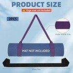Adjustable Cotton Yoga Mat Strap - 2 Pack