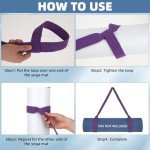 Adjustable Cotton Yoga Mat Strap - 2 Pack