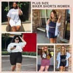 High Waisted Plus Size Biker Shorts with Pockets